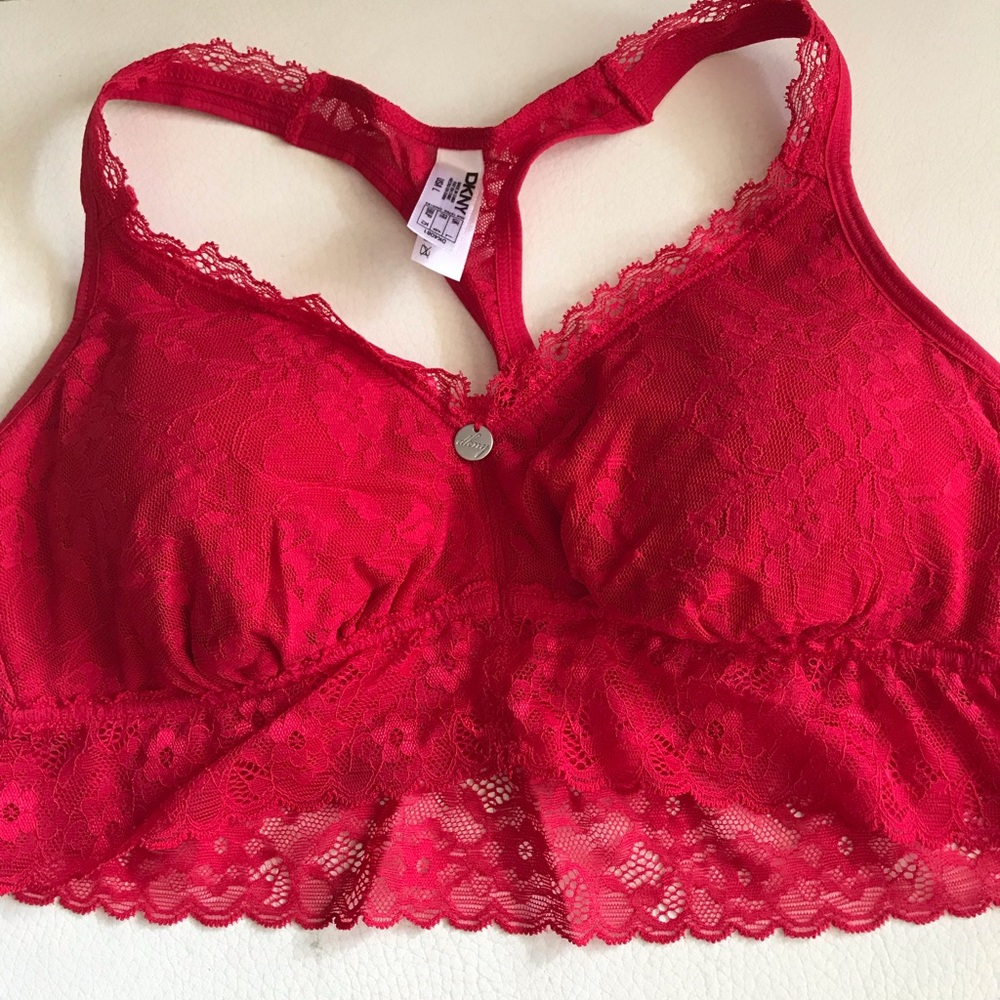 Women’s DKNY Red Bra Size L.  Made in USA